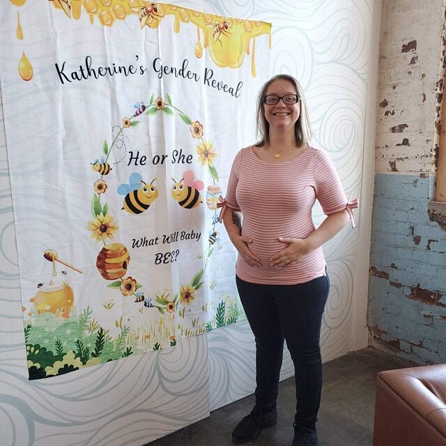 Laeacco Rundes Hintergrund-Tuch 2,3 M – Biene & Sonnenblumen-Muster Für Babyparty & Deko