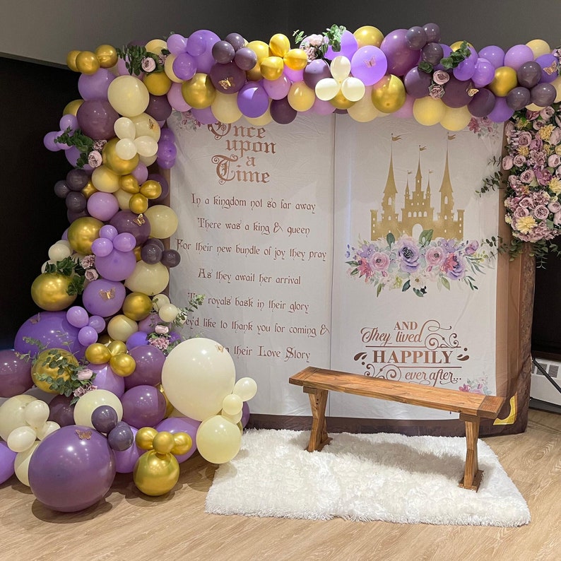 Purple Princess Baby Shower Backdrop