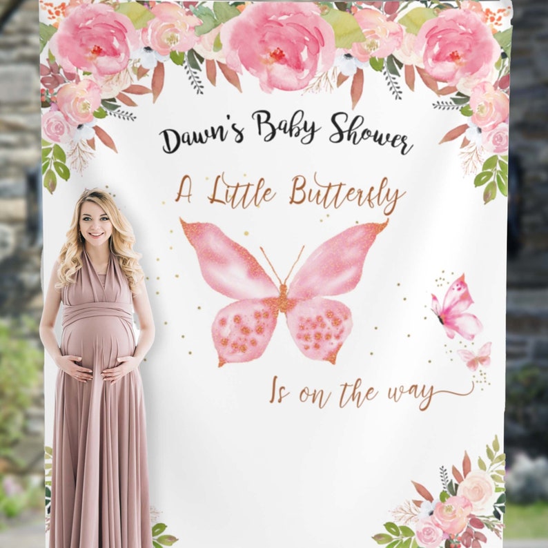 Butterfly Baby Shower Backdrop Butterfly backdrop Butterfly Etsy