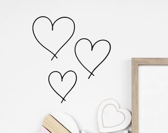 Trio of wire hearts