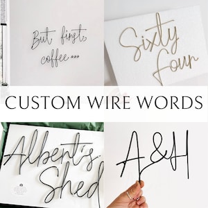 Custom Wire Words: Olive Font, Personalised Wall Art