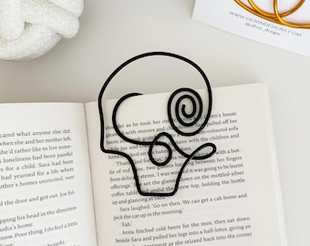 Hand Wired Skeleton Bookmark: Aluminum Halloween Decor