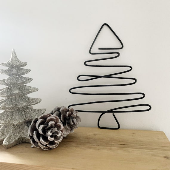 Beaded Christmas Tree, Wire Sculpture, Wire Christmas Tree