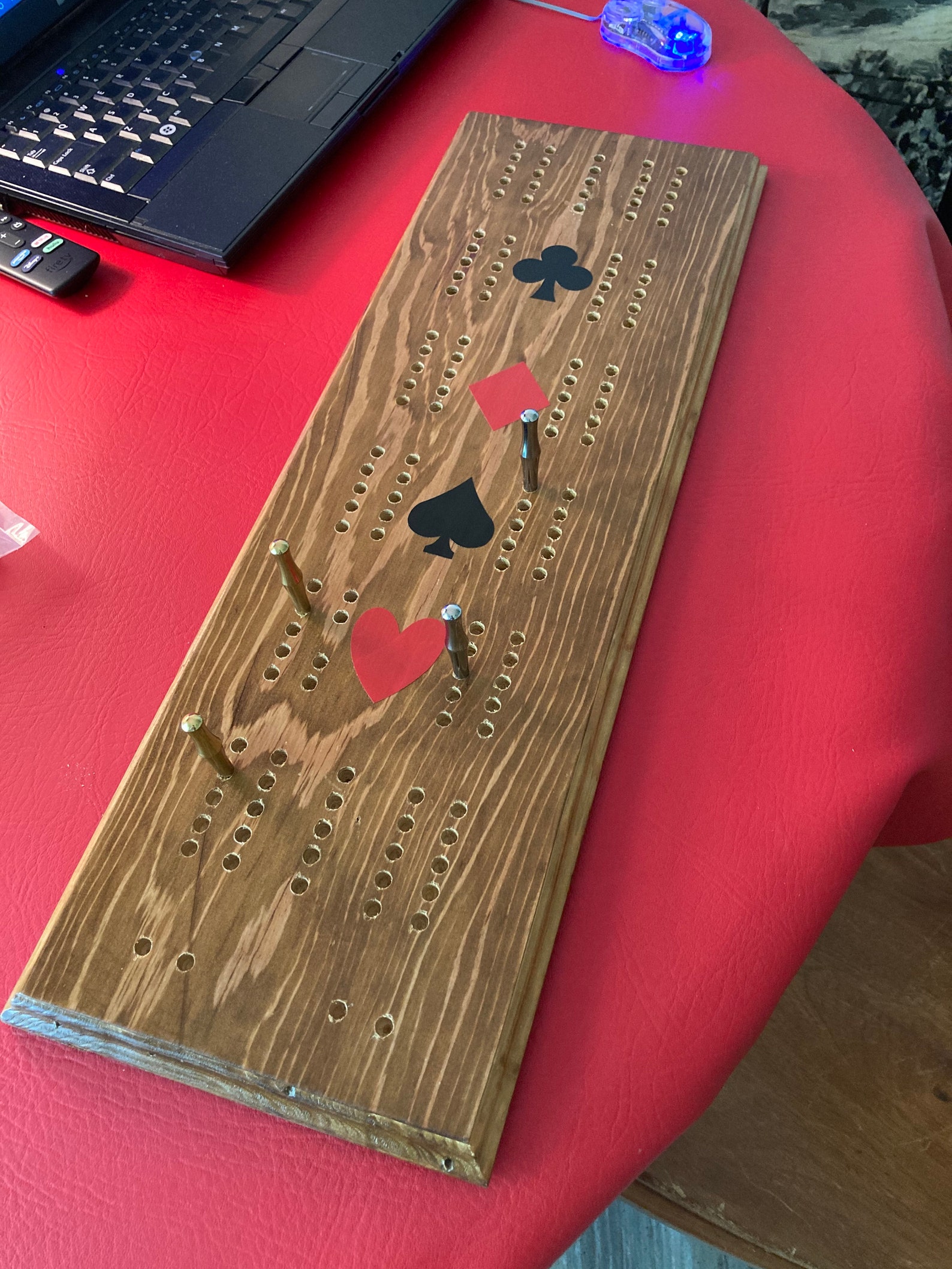 Cribbage board Large with metal pegs Etsy