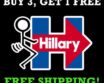 F*CK Hillary Bumper Sticker, Aprox: 5.75" x 3.75"