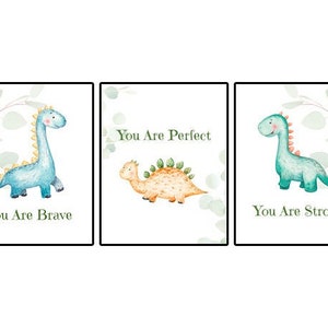 Set of 3 Nursery Prints | Print  Set| Baby Dinosaurs | Nursery Wall Art | Baby Dinosaur Art | Boy Nursery
