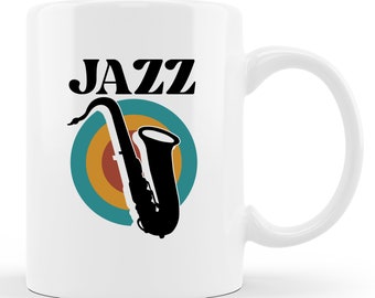 Taza de jazz. Regalo de jazz. Café Jazz. Taza de saxofón. Regalos de jazz. Taza de música. Regalo de jugador de jazz. Taza de música jazz. Regalo de músico de jazz. Copa de Jazz