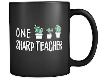 Sharp Teacher Black Mug. Teacher Gifts. Teacher Appreciation. Back To School Gift. Teacher Coffee Mug. Teacher Mugs. Teacher Ideas #a140