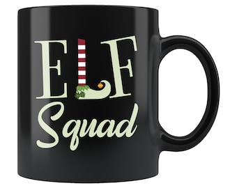 Cute Santa Elf Mug. Santa Elf Gift. Christmas Elf Mug. Christmas Gift. Christmas Mug Christmas Elf Gift Stocking Stuffer Mug Elf Squad #b531