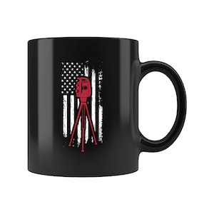 Land Surveyor Mug. Airspace Surveyor Mug. Surveyor Gift. Land Surveyor Mug. Surveyor Mug. Surveying Mug. Surveyor USA Flag Mug #d601