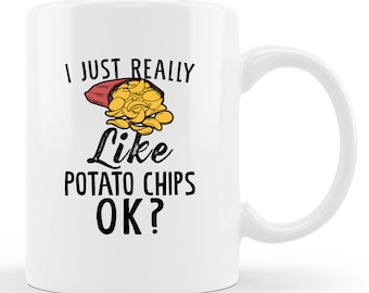 Potato Chips Fan Mug. Potato Chips Mug. Potato Chip Mug. Chips Lover Mug. Chips Lover Gift. Snacks Mug. Snacks Gift. Snacking Mug