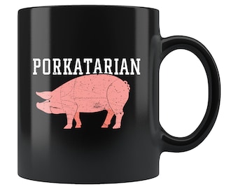 Porkatarian Mug. Porkatarian Gift. Meat Lover Gift. Meat Lover Mug. Pork Lover Gift. Pork Lover Mug. Bacon Lover Gift. Bacon Mug #b426