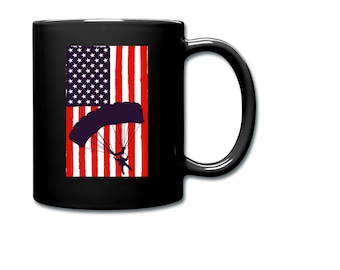 Tasse de parachutisme. Cadeau de parachutisme. Tasse drôle. Tasse de parachutiste. Tasse de café. Cadeaux de parachutiste. Tasse de parachute. Tasse drôle de parachutiste. Tasse noire
