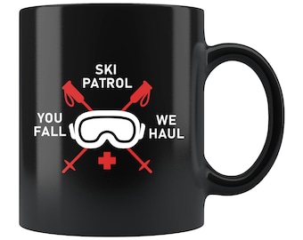 Ski Patrol Gift. Ski Patrol Mug. Skier Gift. Skier Mug. Skiing Gift. Skiing Mug. Winter Sports. Ski Mug. Ski Gift. Winter Vacation Mug #d117