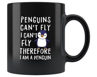 Funny Penguin Mug. Penguin Coffee Mug. Penguin Gift. Penguin Lover Gift. Penguin Lover Mug. I Love Penguins #b170