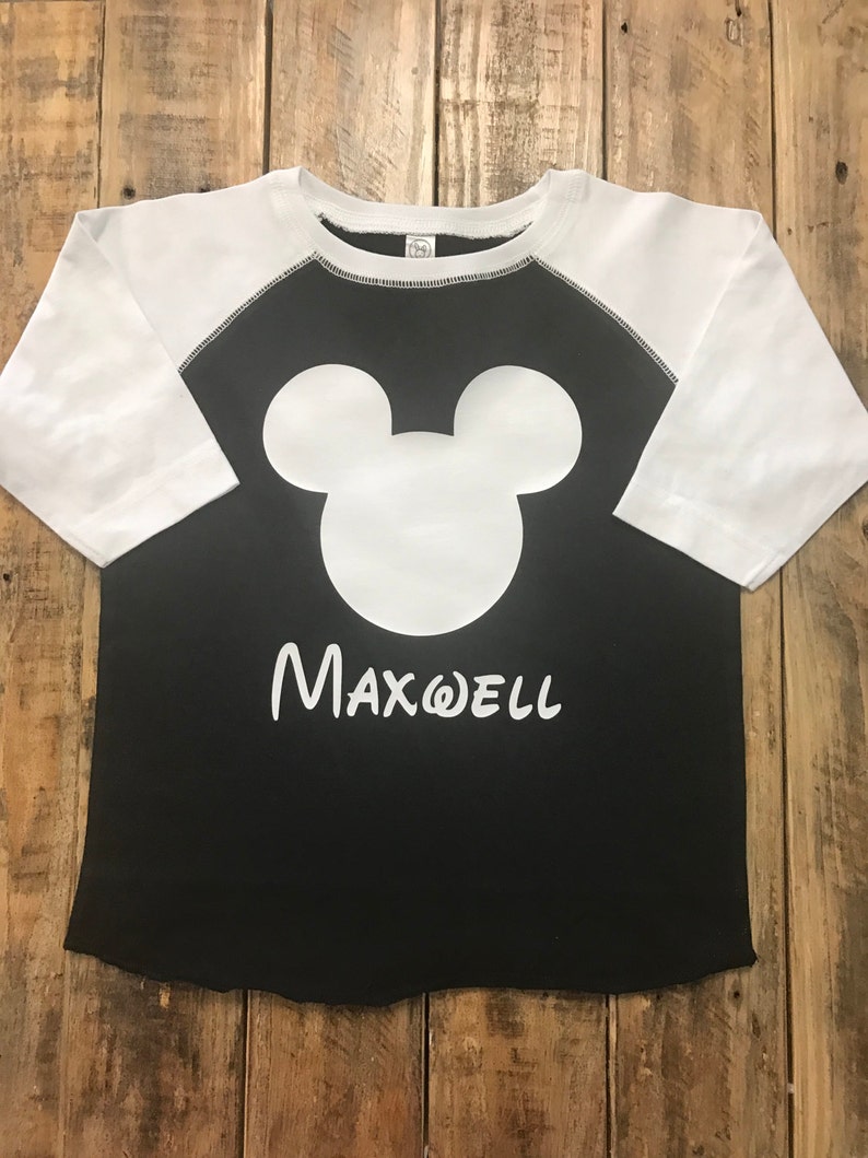Personalized Disney Baseball Style Shirt Mickey Mouse Head Etsy