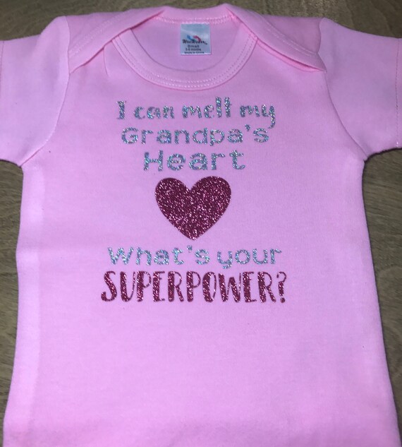 Whats Your Superpower White Comfy Short Sleeve Infant Baby Onesies I Can Melt Grandpas Heart Whats Your Superpower White Comfy Short Sleeve Infant Baby Onesies I Can Melt Grandpas Heart