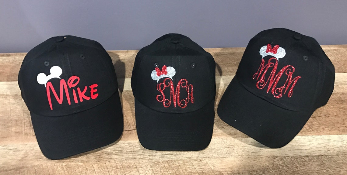Personalized Disney Baseball Caps Disney Family Etsy