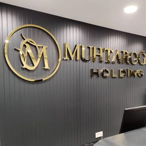 Letras de metal 3D, placa comercial personalizada, placa grande de metal, placa de parede para escritório, placa para lobby, placa cortada a laser, placa para salão de beleza, logotipo de recepção