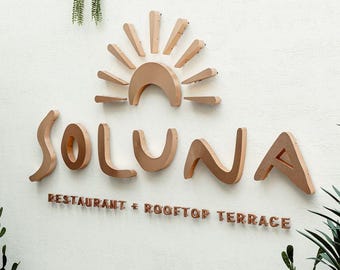3D Gold Mirror Metal Business Sign: Laser Cut, Floating Letters