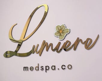 Beschichtetes Metall Acryl Logo Schild: Benutzerdefinierte Laser Cut Geschäftsbeschilderung