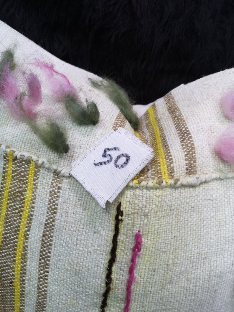 Hemp Pillow 20\u00d720 \u0130nches Decorative Kilim Pillow Decorative Pillow Cushion Cover Throw Pillow Tribal Pillow Turkish Kilim Pillow Linen 156