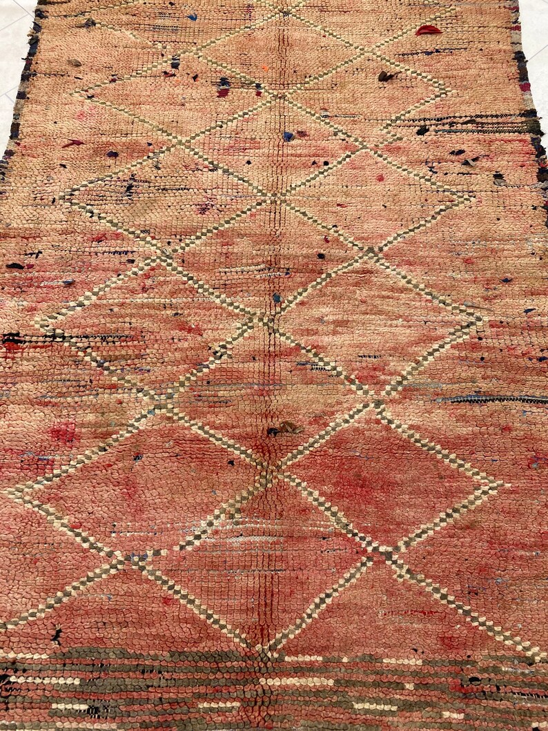 Moroccan rug Runner floor rug handmade wool 3.8 ft x 10 ft 111 cm x 305 cm image 5