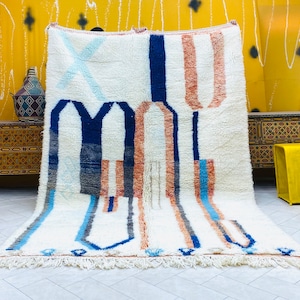 Moroccan rug,Handmade wool,Authentic rug,Berber carpet,All wool rug,Berber style,Moroccan shag rug,Moroccan area rug,Custom made rug, Rugs image 1