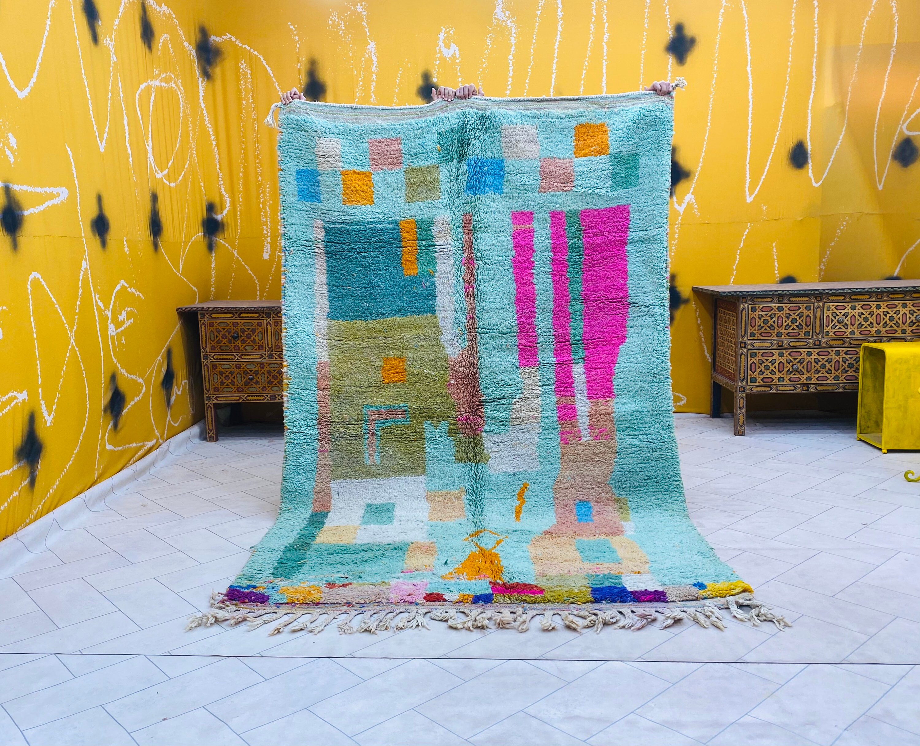 Moroccan rug Morocco rug wool rug hand Knotted 5.4 ft x Etsy