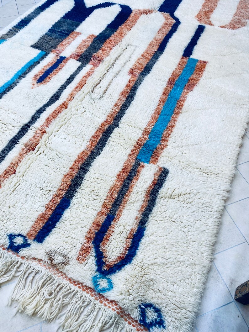 Moroccan rug,Handmade wool,Authentic rug,Berber carpet,All wool rug,Berber style,Moroccan shag rug,Moroccan area rug,Custom made rug, Rugs image 4