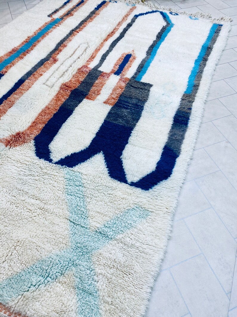 Moroccan rug,Handmade wool,Authentic rug,Berber carpet,All wool rug,Berber style,Moroccan shag rug,Moroccan area rug,Custom made rug, Rugs image 6