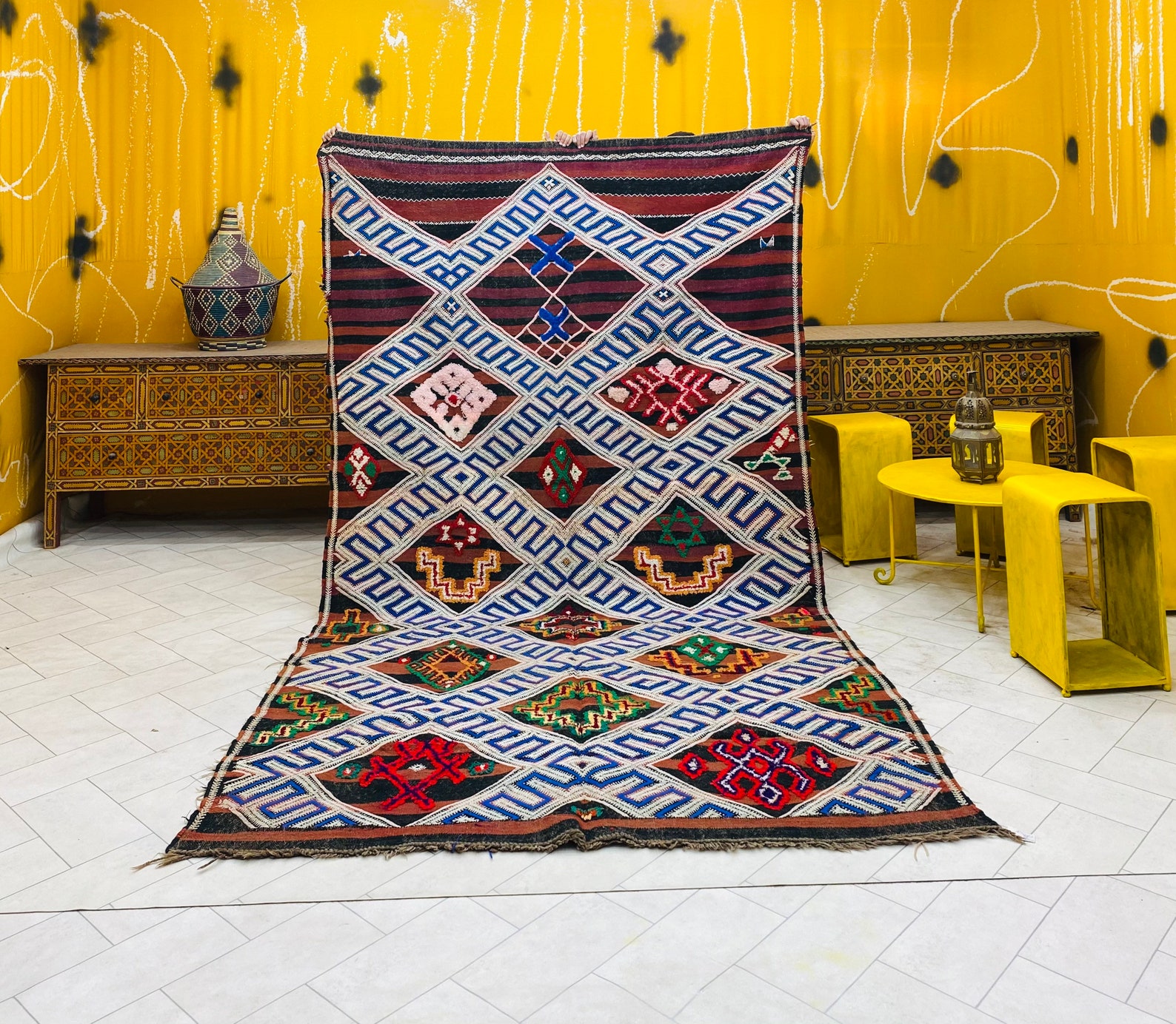 Moroccan rug Morocco rug Handmade rug Vintage rug Wool Etsy