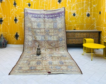 VINTAGE MOROCCAN RUGS, Berber Moroccan Rug, Handmade Wool Rug, Area Rug, Mountain Rug, African Rug ( 5.10 Ft x 11.4 Ft )