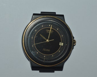 Vintage SEIKO SQ100 Quartz Watch 5P32-6A20 Not Working Sold As-Is Good For Parts