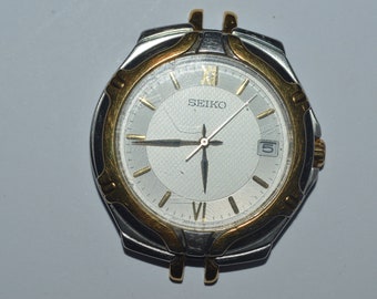 Vintage SEIKO Quartz Watch 7N42-6C10 Not Working Sold As-Is Good For Parts