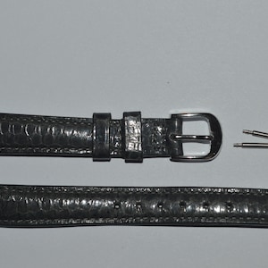 Original SEIKO Genuine Gray Leather Strap 12mm Plus Two Spring Pins Ladies Size Seiko Watch