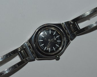 1999 Irony Swatch Watch Lady YSS112G FRIVOLE Swiss Quartz Stainless Steel Free Battery
