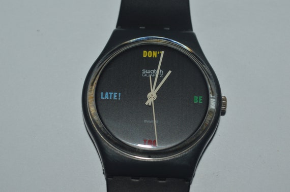 1984 Vintage Swatch Watch GA100 DON'T BE TOO Late… - image 1