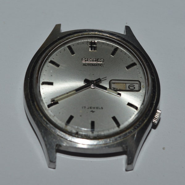 Vintage SEIKO 7009-8028 Automatic Watch 17Jewels Mechanical Movement 37mm Stainless Steel Case For Parts Only