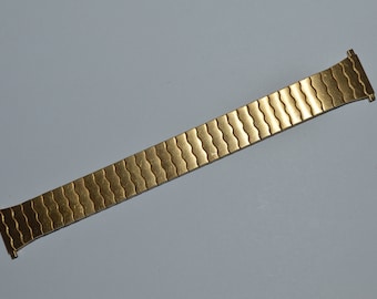 Vintage Seiko S112V USA 18 to 23mm Original Strap Stretch Metal Gold Color Never Used