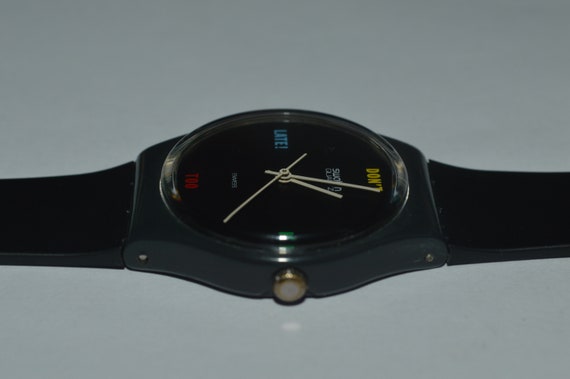 1984 Vintage Swatch Watch GA100 DON'T BE TOO Late… - image 3