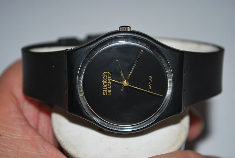 1984 Vintage Swatch Watch GB-101 BLACK MAGIC Free Shipping | Etsy