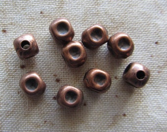 Metal Cube Beads Antique Copper 20 beads