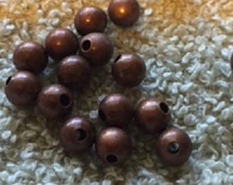 Antique Copper Smooth round 6mm Antique Copper Metal Beads 50