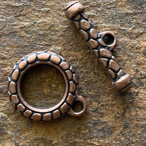 Pewter Toggle Clasp Antique Copper Finish 2 sets