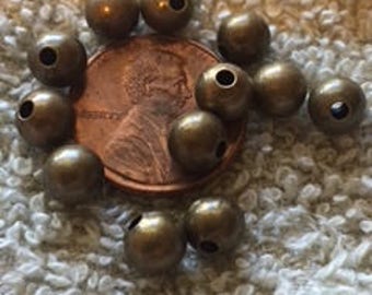 6MM Smooth Round Antique Brass 50 beads