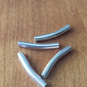 Tube Noodle Bead Silver 26mm