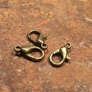Antique Lobster Clasp On Brass 12mm