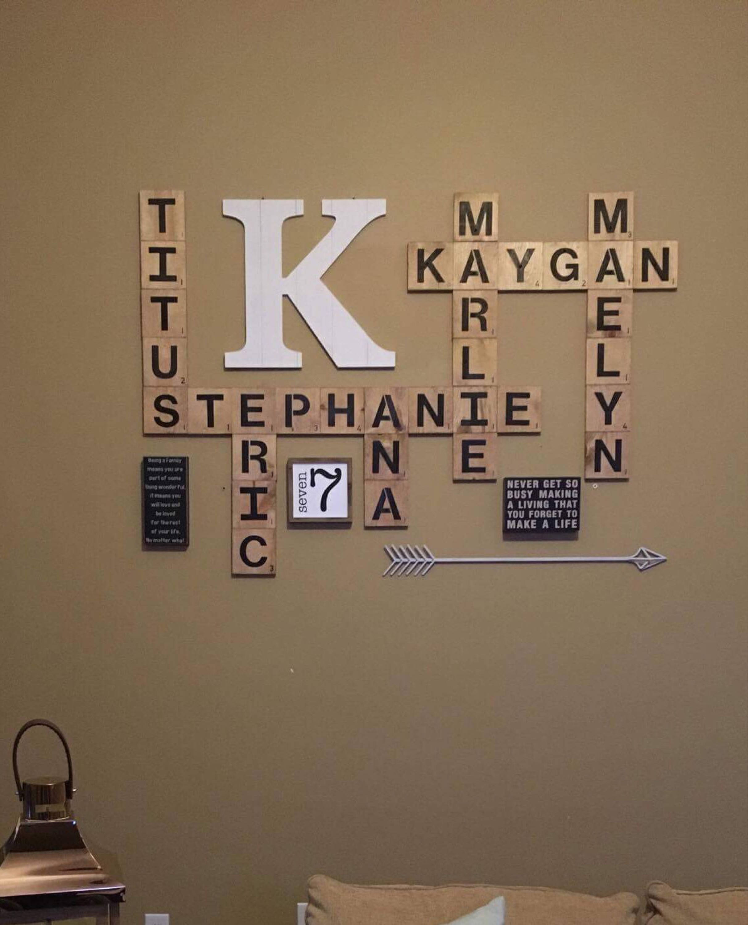 Scrabble Wall Art Personalized names Read note in Etsy