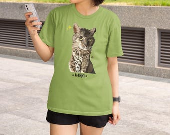 Custom Pet Memorial Shirt | Personalized Cat Portrait T-Shirt